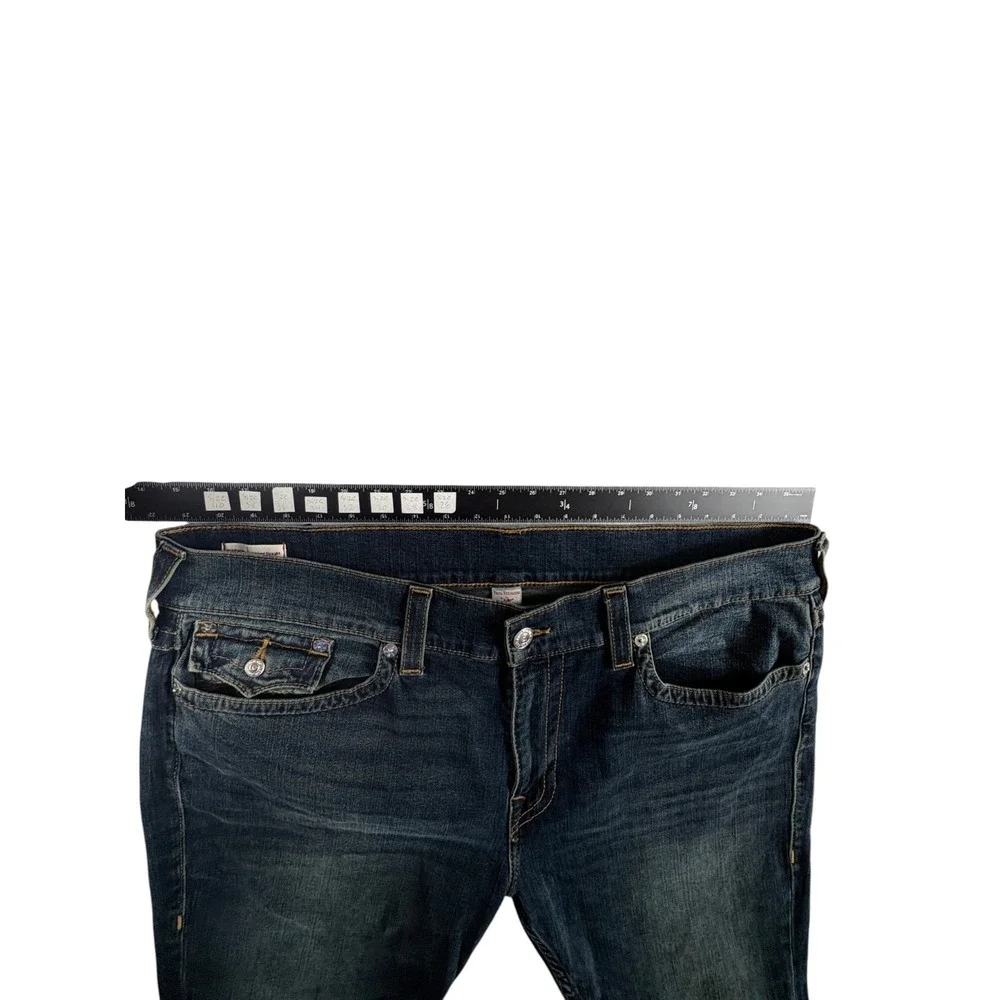 True Religion Ricky Relaxed Straight Leg‎ Jeans Mens 40 Blue Denim Flap Pockets
